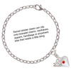 Silver Plated Large July - Red Crystal Heart - Silver Plated Clip on Charm with Mini Year 2025 Jewelry Ideas and Examples