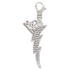 Silver Plated Large Clear Crystal Lightning Bolt - Silver Plated Clip on Charm with Mini Year 2025: Year to Remember Jewelry Gift - Celebrations