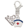 Silver Plated Mini Nurse Hat - Silver Plated Clip on Charm with Mini Year 2025: Year to Remember Jewelry Gift - Celebrations