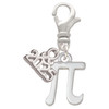 Silver Plated Medium Pi - Silver Plated Clip on Charm with Mini Year 2025: Year to Remember Jewelry Gift - Celebrations