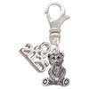 Silver Plated Mini Teddy Bear - Silver Plated Clip on Charm with Mini Year 2025: Year to Remember Jewelry Gift - Celebrations