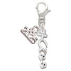 Silver Plated Small Kiss Script - Silver Plated Clip on Charm with Mini Year 2025: Year to Remember Jewelry Gift - Celebrations