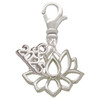 Silver Plated Lotus Outline - Silver Plated Clip on Charm with Mini Year 2025: Year to Remember Jewelry Gift - Celebrations