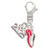 Silver Plated Mini Red Running Shoe - Silver Plated Clip on Charm with Mini Year 2025: Year to Remember Jewelry Gift - Celebrations