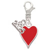 Silver Plated Card Suit - Red Heart - Silver Plated Clip on Charm with Mini Year 2025: Year to Remember Jewelry Gift - Celebrations