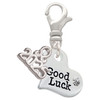 Silver Plated Small Good Luck Heart - Silver Plated Clip on Charm with Mini Year 2025: Year to Remember Jewelry Gift - Celebrations