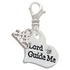 Silver Plated Large Lord Guide Me Heart - Silver Plated Clip on Charm with Mini Year 2025: Year to Remember Jewelry Gift - Celebrations