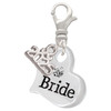 Silver Plated Large Bride Heart - Silver Plated Clip on Charm with Mini Year 2025: Year to Remember Jewelry Gift - Celebrations