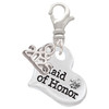 Silver Plated Large Maid of Honor Heart - Silver Plated Clip on Charm with Mini Year 2025: Year to Remember Jewelry Gift - Celebrations