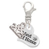 Silver Plated Small Maid of Honor Heart - Silver Plated Clip on Charm with Mini Year 2025: Year to Remember Jewelry Gift - Celebrations