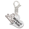Silver Plated Small Mother of the Bride Heart - Silver Plated Clip on Charm with Mini Year 2025: Year to Remember Jewelry Gift - Celebrations