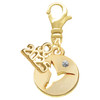 Gold-tone Hummingbird Disc - Gold-tone Plated Clip on Charm with Mini Year 2025: Year to Remember Jewelry Gift - Celebrations