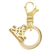 Gold-tone Medium Karma Ring - Gold-tone Plated Clip on Charm with Mini Year 2025: Year to Remember Jewelry Gift - Celebrations
