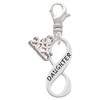 Silver Plated Daughter Infinity Sign - Silver Plated Clip on Charm with Mini Year 2025: Year to Remember Jewelry Gift - Celebrations