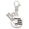 Silver Plated Small I Love You to the Moon - Silver Plated Clip on Charm with Mini Year 2025: Year to Remember Jewelry Gift - Celebrations