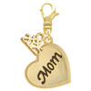 Gold-tone Script Mom Heart - Gold-tone Plated Clip on Charm with Mini Year 2025: Year to Remember Jewelry Gift - Celebrations