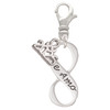 Te Amo Infinity Sign - Silver Plated Clip on Charm with Mini Year 2025: Year to Remember Jewelry Gift - Celebrations