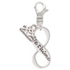 Je T'aime Infinity Sign - Silver Plated Clip on Charm with Mini Year 2025: Year to Remember Jewelry Gift - Celebrations