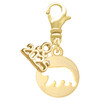 Gold-tone Bear Silhouette - Gold-tone Plated Clip on Charm with Mini Year 2025: Year to Remember Jewelry Gift - Celebrations