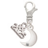 Silver Plated Small Crescent Moon - Silver Plated Clip on Charm with Mini Year 2025: Year to Remember Jewelry Gift - Celebrations