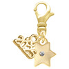 Gold-tone Hexagram Star - Gold-tone Plated Clip on Charm with Mini Year 2025: Year to Remember Jewelry Gift - Celebrations