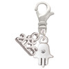 Silver Plated Mini Hamsa Hand - Silver Plated Clip on Charm with Mini Year 2025: Year to Remember Jewelry Gift - Celebrations