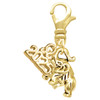 Gold-tone Mini 3-D Elephant - Gold-tone Plated Clip on Charm with Mini Year 2025: Year to Remember Jewelry Gift - Celebrations