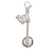 Silver Plated 3-D Banjo - Silver Plated Clip on Charm with Mini Year 2025: Year to Remember Jewelry Gift - Celebrations
