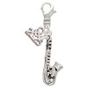 Silver Plated Saxophone - Silver Plated Clip on Charm with Mini Year 2025: Year to Remember Jewelry Gift - Celebrations