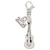 Silver Plated Guitar - Silver Plated Clip on Charm with Mini Year 2025: Year to Remember Jewelry Gift - Celebrations