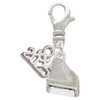 Silver Plated 3-D Grand Piano - Silver Plated Clip on Charm with Mini Year 2025: Year to Remember Jewelry Gift - Celebrations