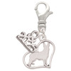 Silver Plated German Shepard Silhouette Heart - Silver Plated Clip on Charm with Mini Year 2025: Year to Remember Jewelry Gift - Celebrations