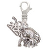 Silver Plated Elephant with Baby - Silver Plated Clip on Charm with Mini Year 2025: Year to Remember Jewelry Gift - Celebrations