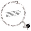 Silver Plated 3-D Black Graduation Hat - Silver Plated Clip on Charm with Mini Year 2025 Jewelry Ideas and Examples