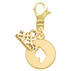 Gold-tone Cat Head Silhouette - Gold-tone Plated Clip on Charm with Mini Year 2025: Year to Remember Jewelry Gift - Celebrations