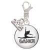 Silver Plated Domed Contemporary Dance Splits - Silver Plated Clip on Charm with Mini Year 2025: Year to Remember Jewelry Gift - Celebrations