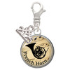 Silver Plated Domed Music - French Horn - Silver Plated Clip on Charm with Mini Year 2025: Year to Remember Jewelry Gift - Celebrations