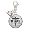 Silver Plated Domed Black BSM - Silver Plated Clip on Charm with Mini Year 2025: Year to Remember Jewelry Gift - Celebrations