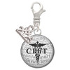 Silver Plated Domed Black CPhT - Silver Plated Clip on Charm with Mini Year 2025: Year to Remember Jewelry Gift - Celebrations