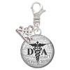 Silver Plated Domed Black DA - Silver Plated Clip on Charm with Mini Year 2025: Year to Remember Jewelry Gift - Celebrations