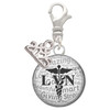 Silver Plated Domed Black LVN - Silver Plated Clip on Charm with Mini Year 2025: Year to Remember Jewelry Gift - Celebrations