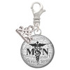 Silver Plated Domed Black MSN - Silver Plated Clip on Charm with Mini Year 2025: Year to Remember Jewelry Gift - Celebrations