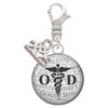 Silver Plated Domed Black OD - Silver Plated Clip on Charm with Mini Year 2025: Year to Remember Jewelry Gift - Celebrations
