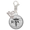 Silver Plated Domed Black RNC - Silver Plated Clip on Charm with Mini Year 2025: Year to Remember Jewelry Gift - Celebrations