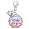 Silver Plated Domed Multi Color RNC - Silver Plated Clip on Charm with Mini Year 2025: Year to Remember Jewelry Gift - Celebrations