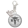 Silver Plated Domed Black RVT - Silver Plated Clip on Charm with Mini Year 2025: Year to Remember Jewelry Gift - Celebrations