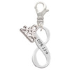 Silver Plated 1 Corinthians 13:4 Infinity Sign - Silver Plated Clip on Charm with Mini Year 2025: Year to Remember Jewelry Gift - Celebrations