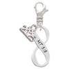 Silver Plated Matthew 5:8 Infinity Sign - Silver Plated Clip on Charm with Mini Year 2025: Year to Remember Jewelry Gift - Celebrations