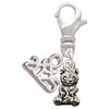 Silver Plated Panda Bear Cub Sitting - Silver Plated Clip on Charm with Mini Year 2025: Year to Remember Jewelry Gift - Celebrations