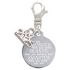 Stainless Steel Disc Stronger Braver Smarter - Silver Plated Clip on Charm with Mini Year 2025: Year to Remember Jewelry Gift - Celebrations